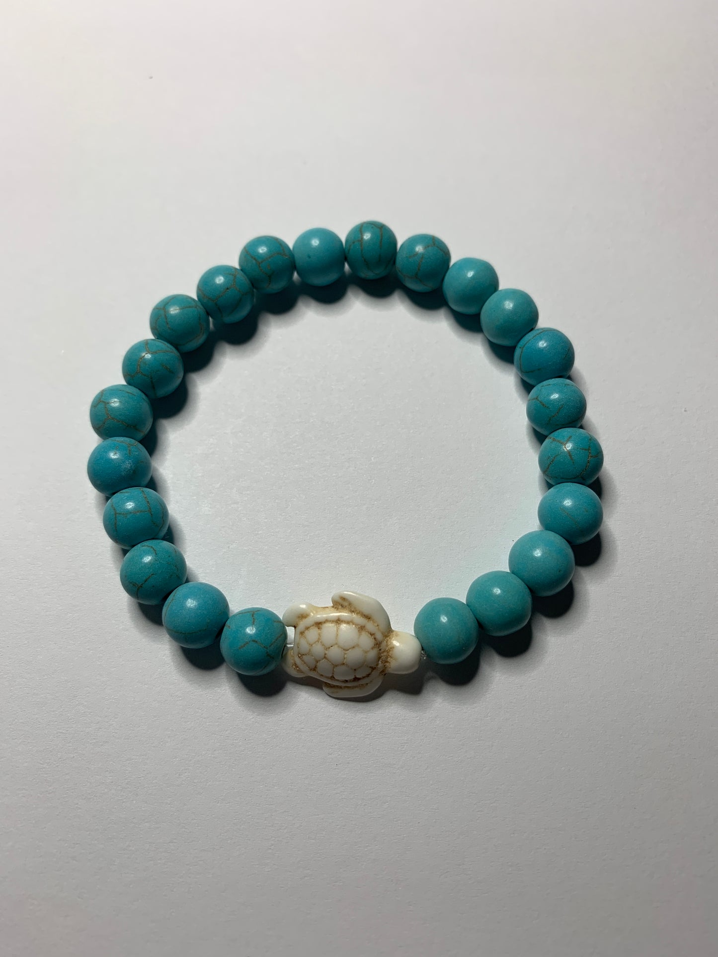 Turquois Creme Turtle Beaded Bracelet