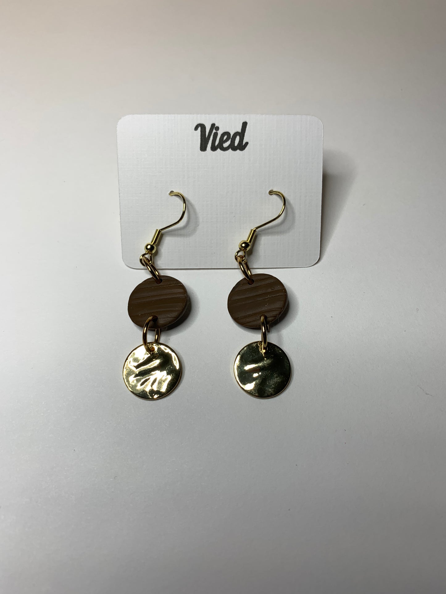 Polymer Clay Earrings / Brown