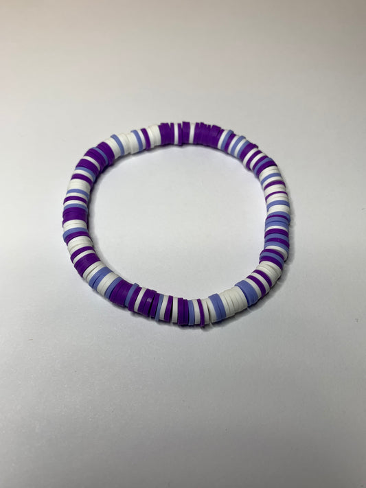 Clay Beaded Bracelet / Purple Blend