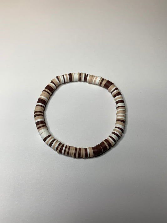 Clay Beaded Bracelet / Milk Chocolate