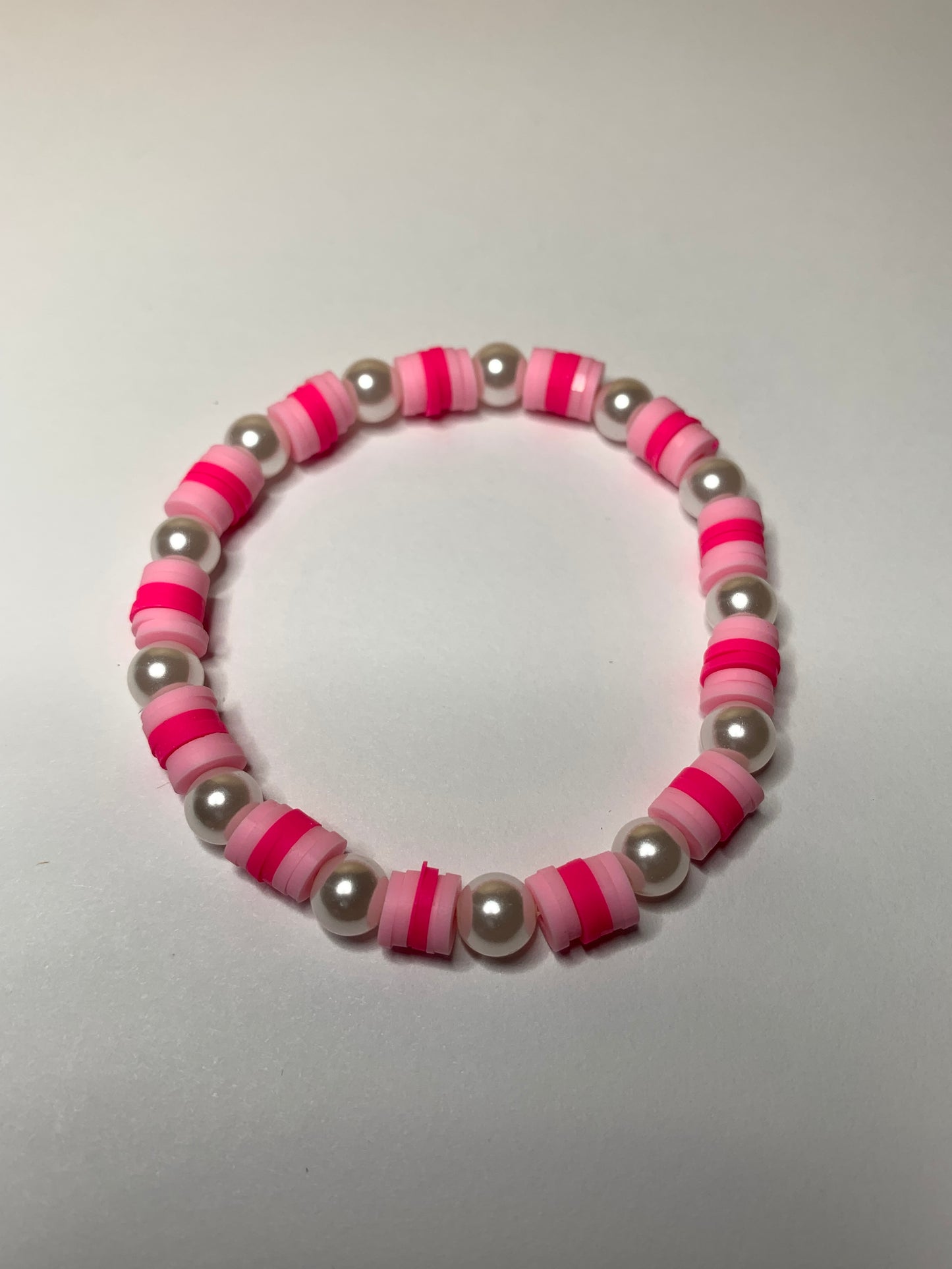 Clay Beaded / Fushia and Light pink