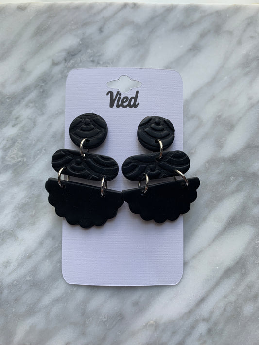 Polymer Clay Earring / Black