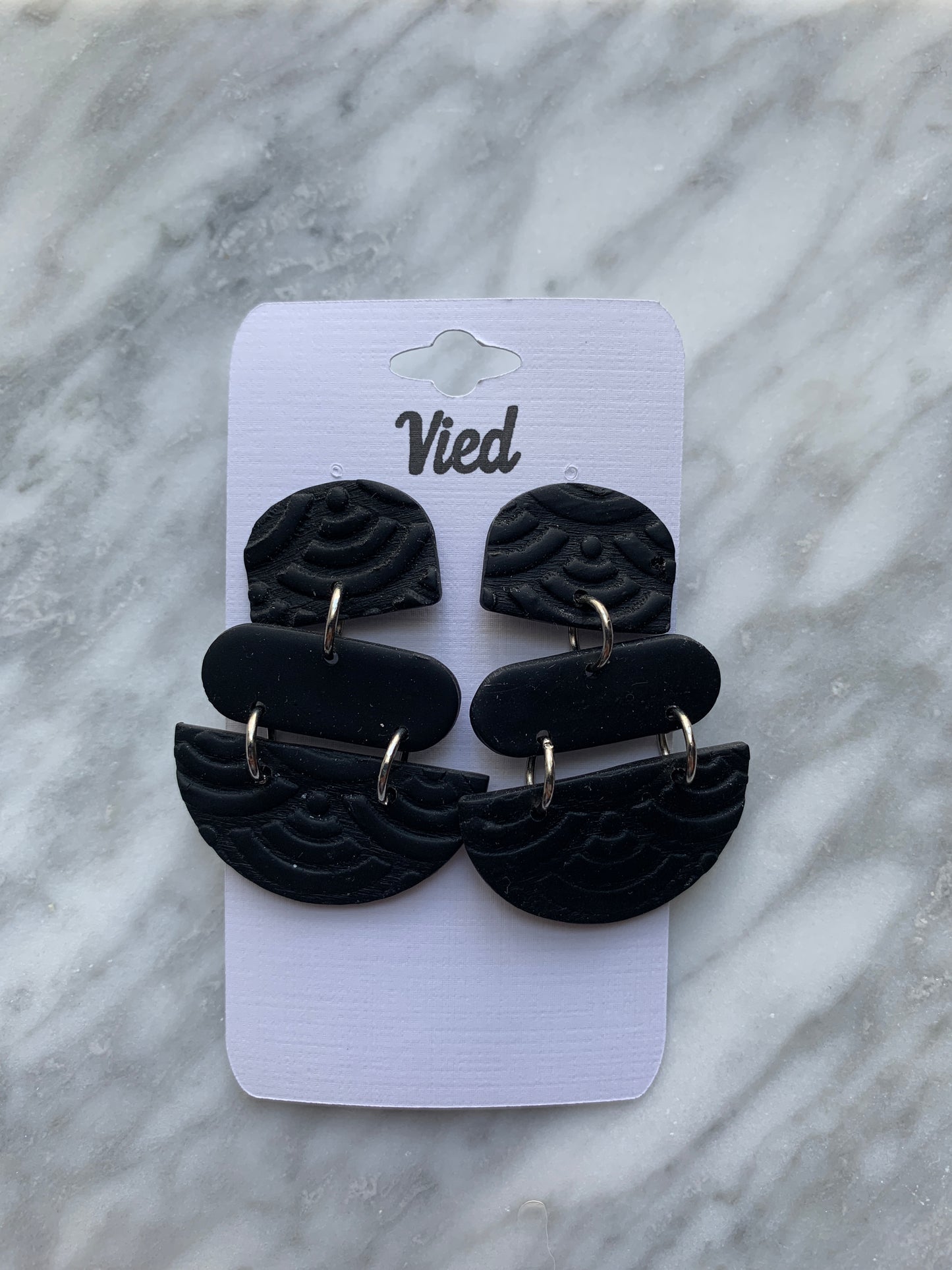 Polymer Clay Earring / Black