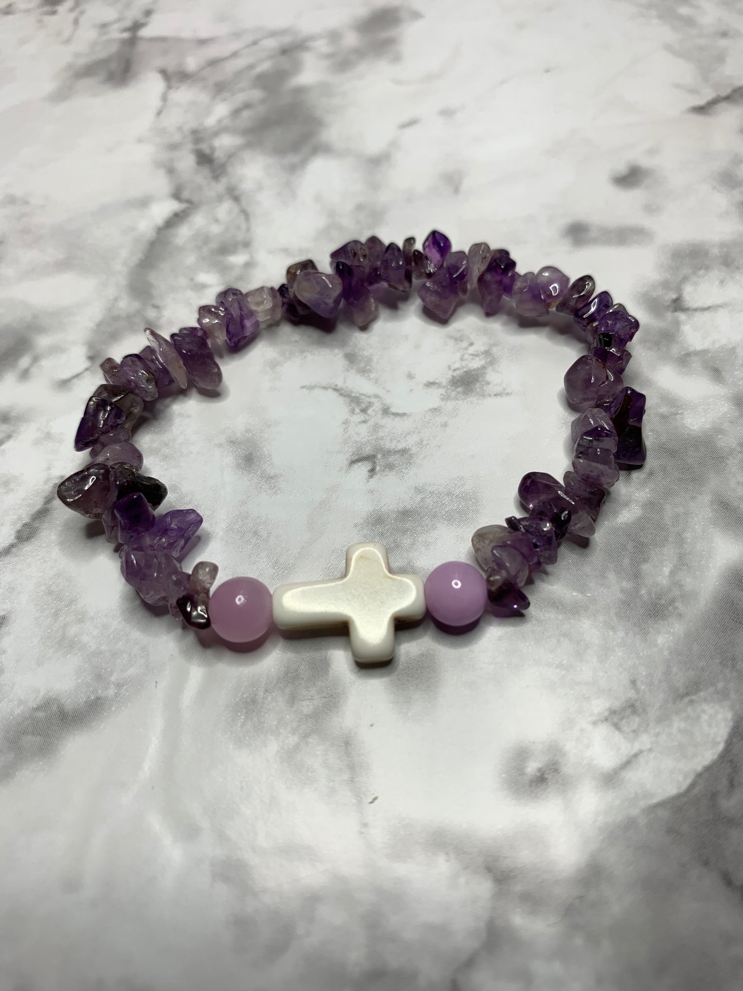 Beaded Bracelet / Lilac Chips