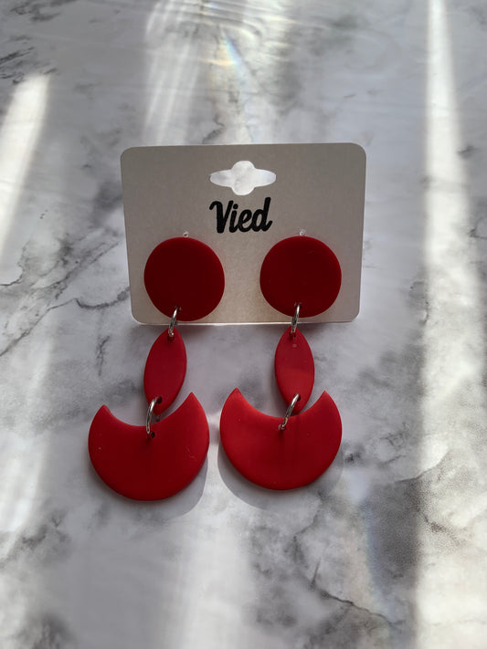 Polymer Clay Earring / red