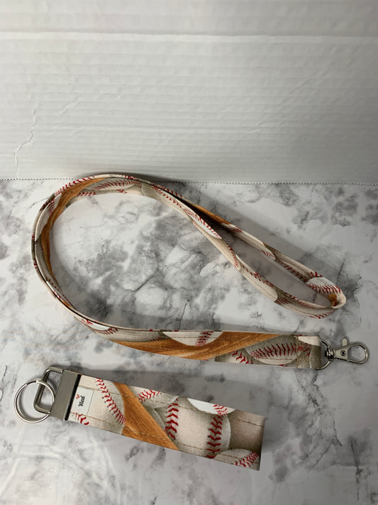 Key fob wristlet and Lanyard Set