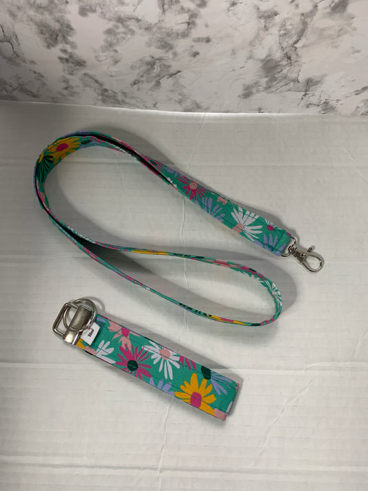 Key fob wristlet and lanyard Set